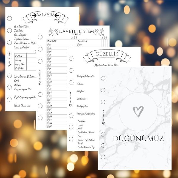 Düğün Planlama Seti (Ajandasız) – Büyük Boy (A5)