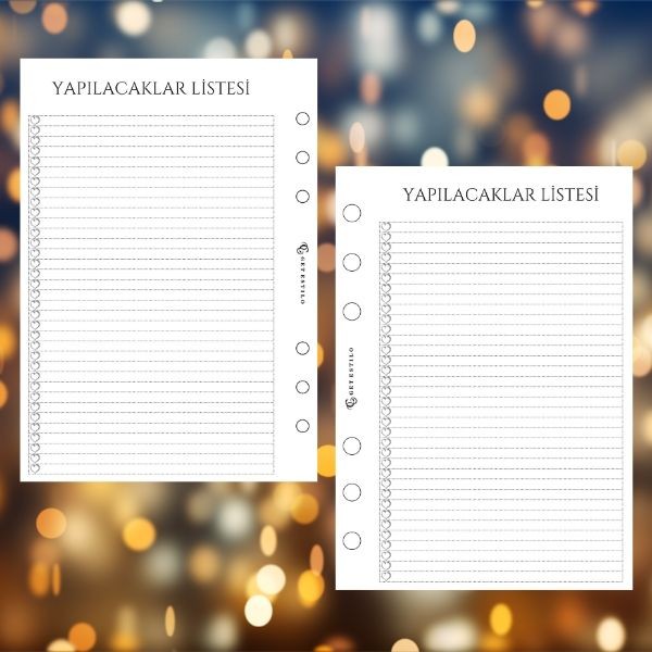 Yapılacaklar Listesi – Büyük Boy (A5)